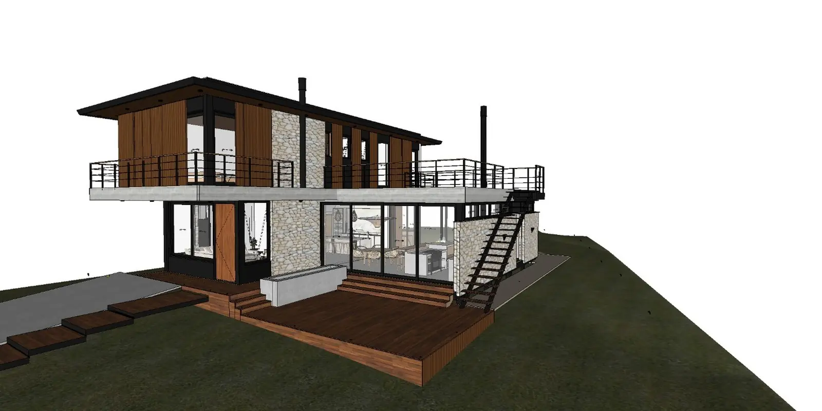 Modelagem SketchUp da casa de campo