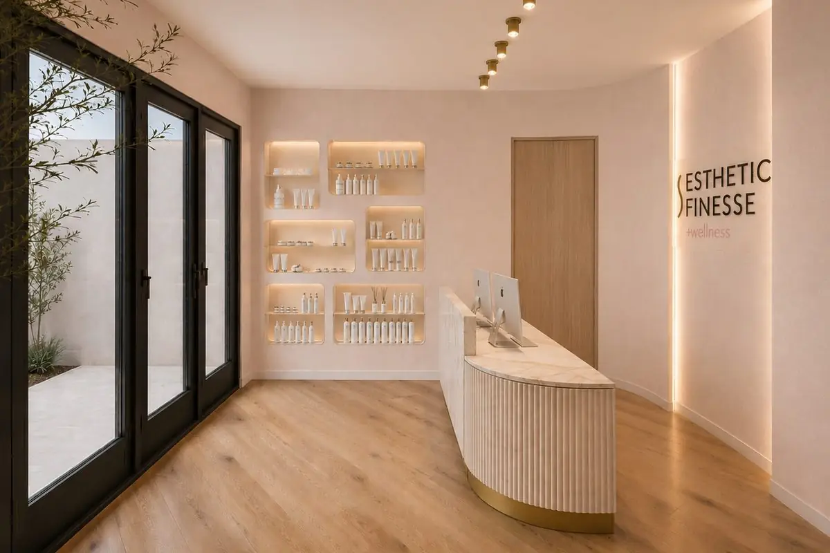 Render Genius — recepção de clínica de estética